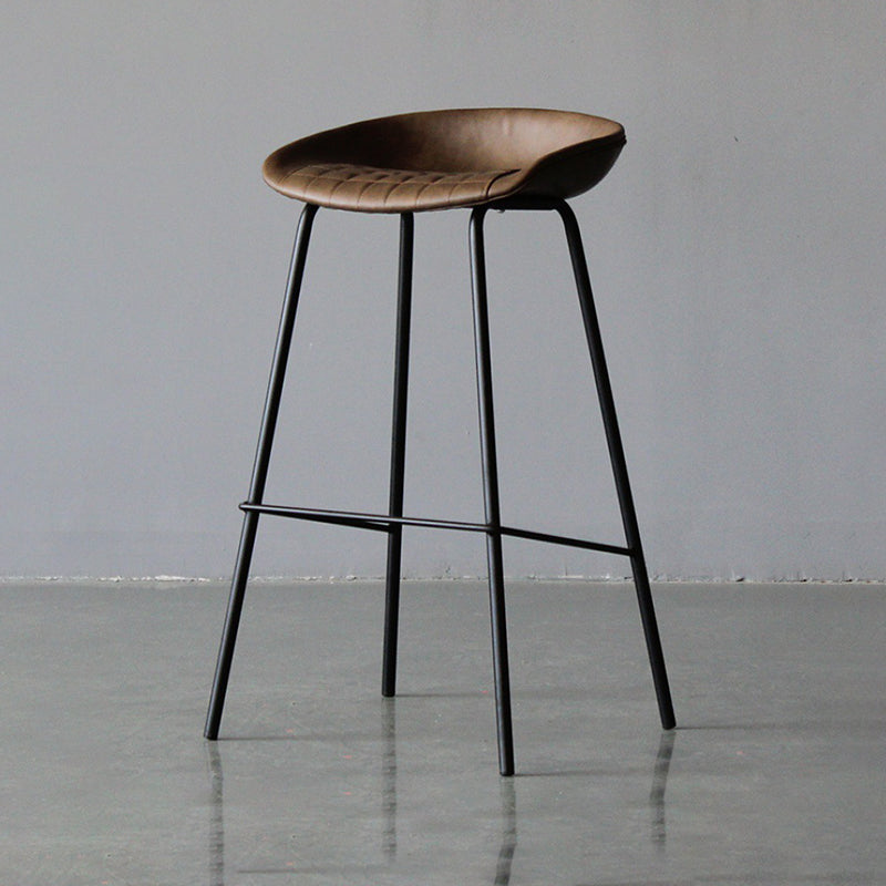Modern Style Bar-stool PU Leather Counter Bar Stool with Metal Legs for Kitchen