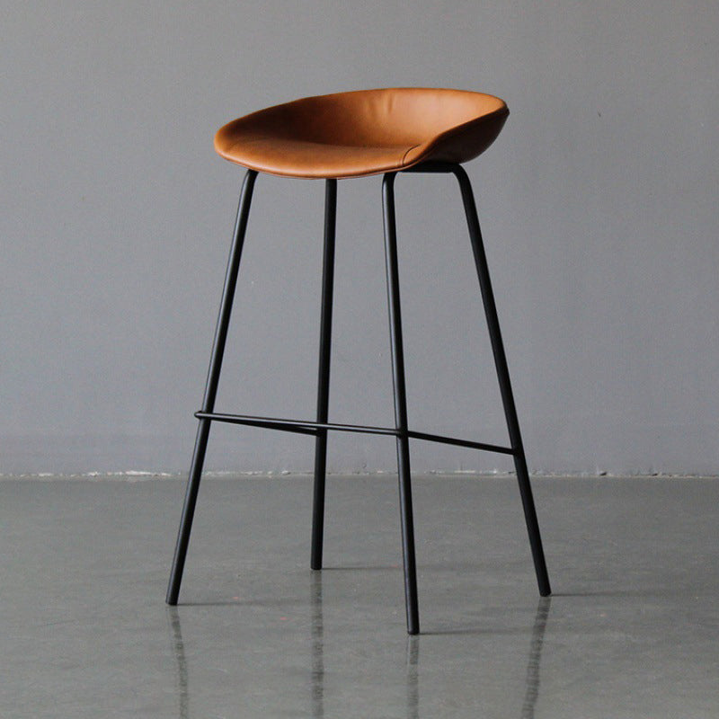Modern Style Bar-stool PU Leather Counter Bar Stool with Metal Legs for Kitchen
