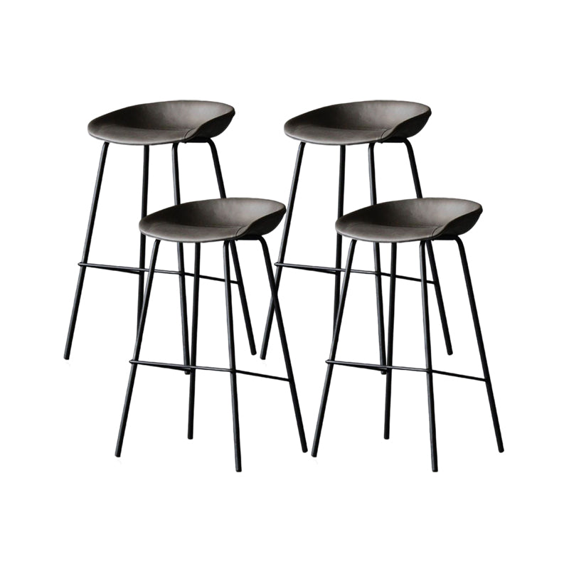 Modern Style Bar-stool PU Leather Counter Bar Stool with Metal Legs for Kitchen