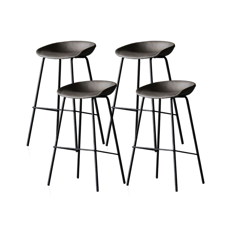 Modern Style Bar-stool PU Leather Counter Bar Stool with Metal Legs for Kitchen