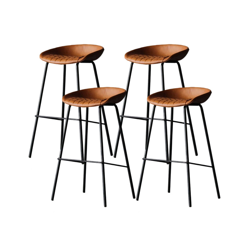 Modern Style Bar-stool PU Leather Counter Bar Stool with Metal Legs for Kitchen