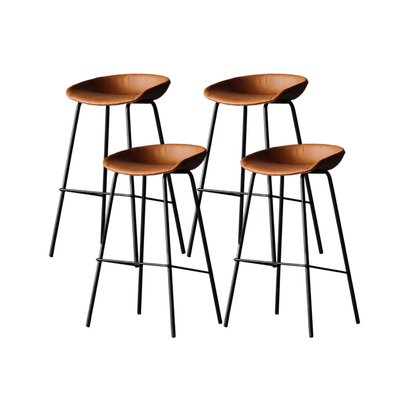 Modern Style Bar-stool PU Leather Counter Bar Stool with Metal Legs for Kitchen
