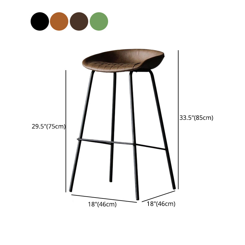 Modern Style Bar-stool PU Leather Counter Bar Stool with Metal Legs for Kitchen