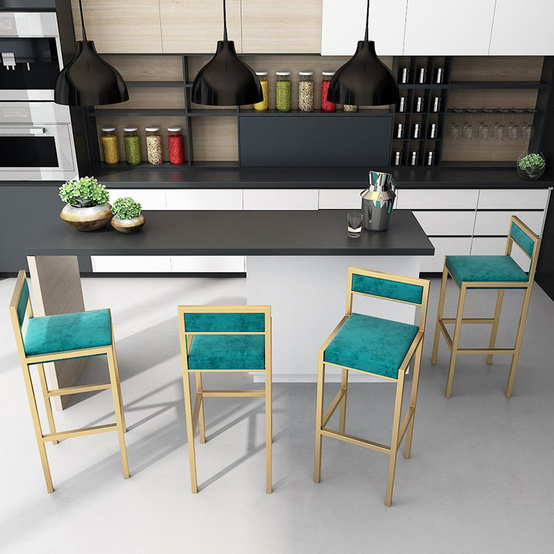 Scandinavian Upholstered Bar Stools for Kitchen Armless Square Stools