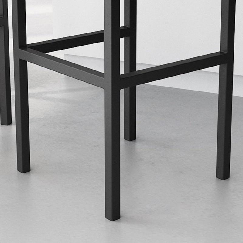 Scandinavian Upholstered Bar Stools for Kitchen Armless Square Stools