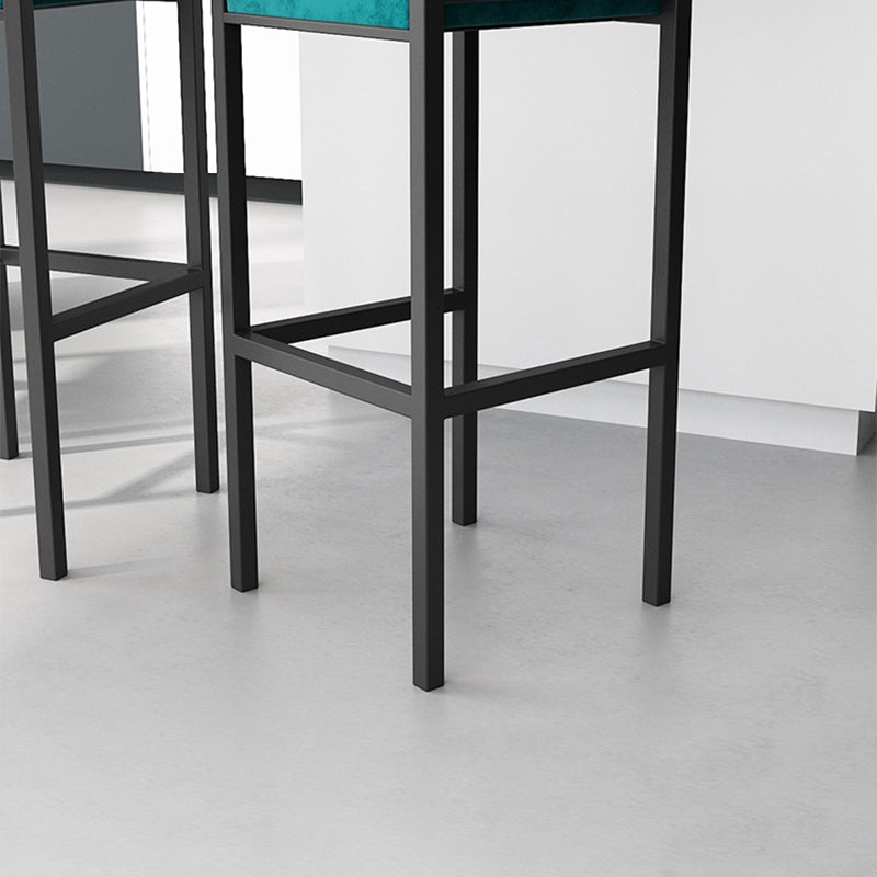 Scandinavian Upholstered Bar Stools for Kitchen Armless Square Stools