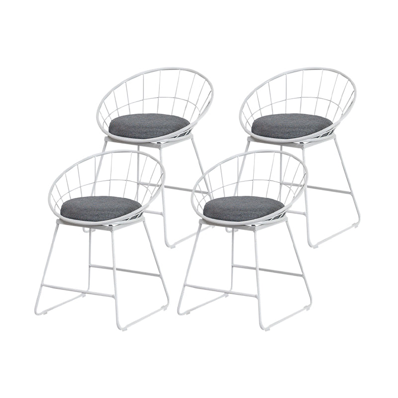 Scandinavian Upholstered Counter Chairs Bucket Barstools with Metal Legs for Home