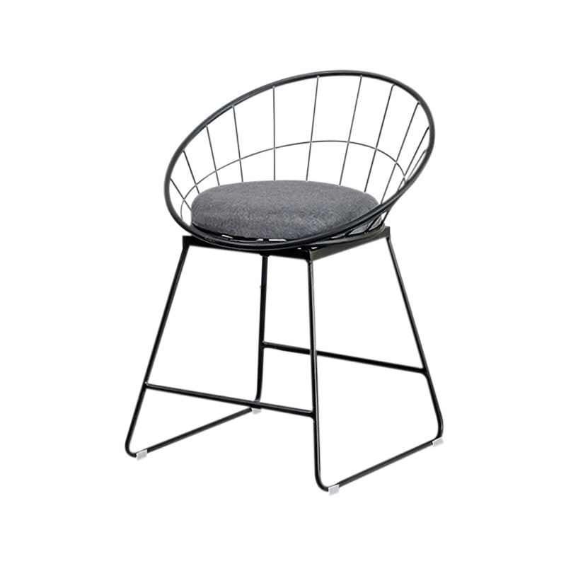 Scandinavian Upholstered Counter Chairs Bucket Barstools with Metal Legs for Home