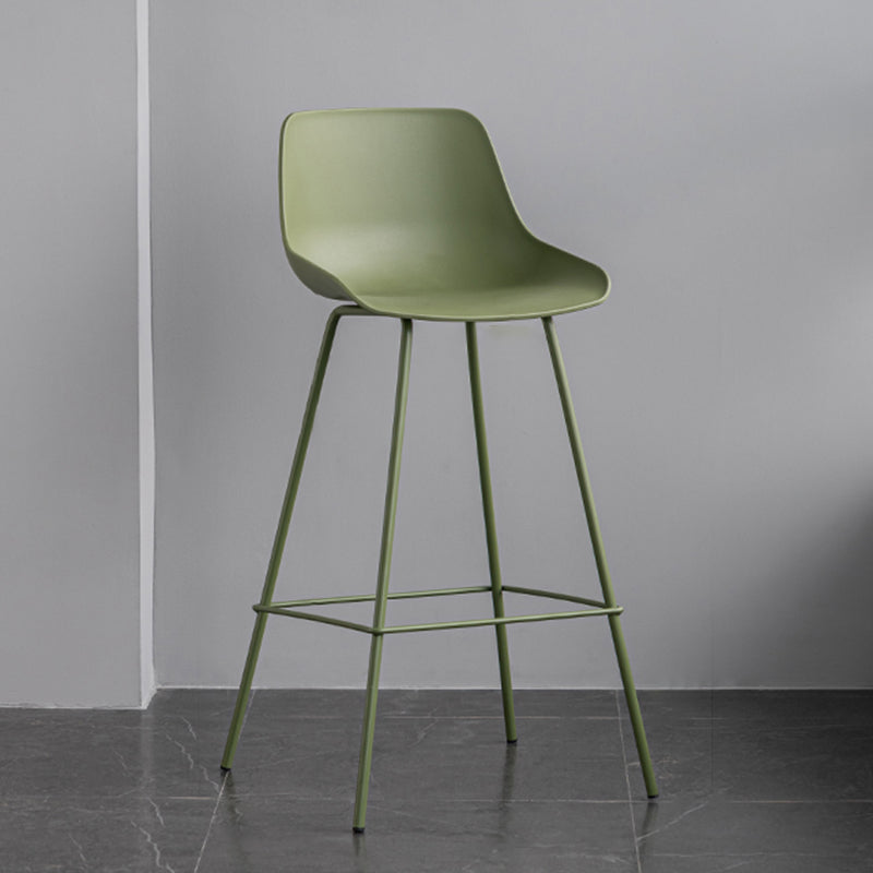 Contemporary Style Bar-stool Plastic Counter Bar Stool for Kitchen Bar with Metal Legs