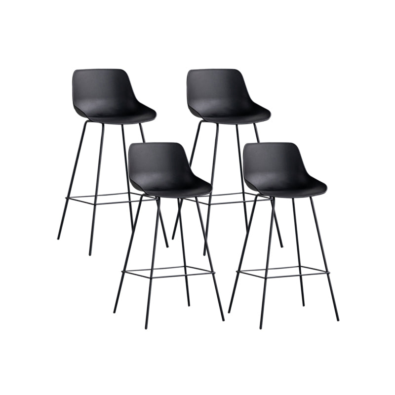 Contemporary Style Bar-stool Plastic Counter Bar Stool for Kitchen Bar with Metal Legs