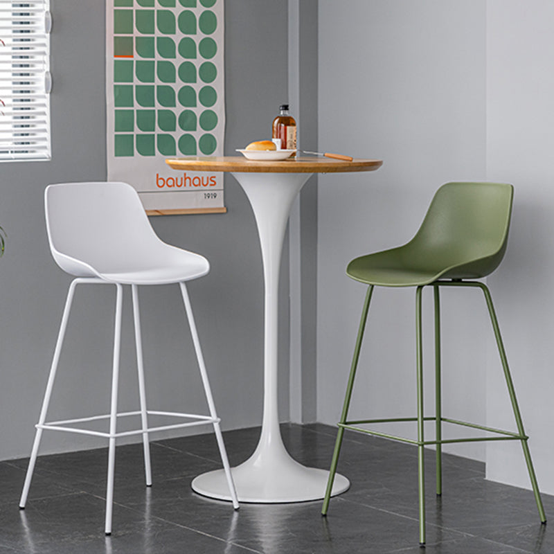 Contemporary Style Bar-stool Plastic Counter Bar Stool for Kitchen Bar with Metal Legs