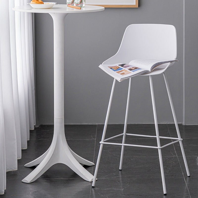 Contemporary Style Bar-stool Plastic Counter Bar Stool for Kitchen Bar with Metal Legs