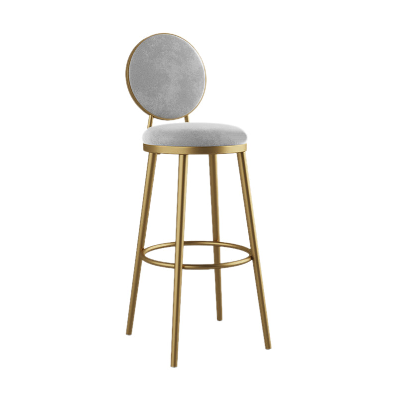 Nordic Design Upholstered Bar Stools for Home Luxury Low Back Round Stools