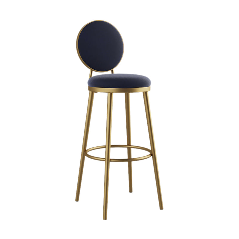 Nordic Design Upholstered Bar Stools for Home Luxury Low Back Round Stools