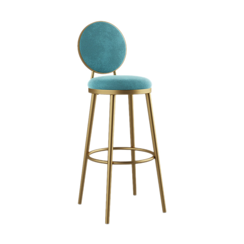 Nordic Design Upholstered Bar Stools for Home Luxury Low Back Round Stools