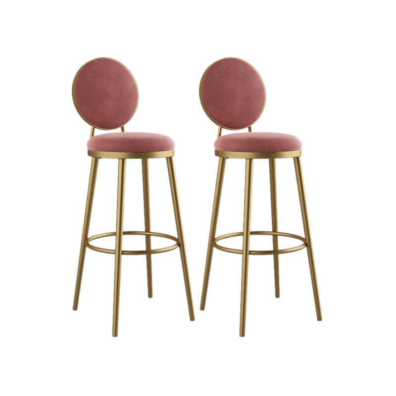 Nordic Design Upholstered Bar Stools for Home Luxury Low Back Round Stools