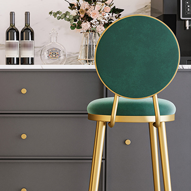 Nordic Design Upholstered Bar Stools for Home Luxury Low Back Round Stools