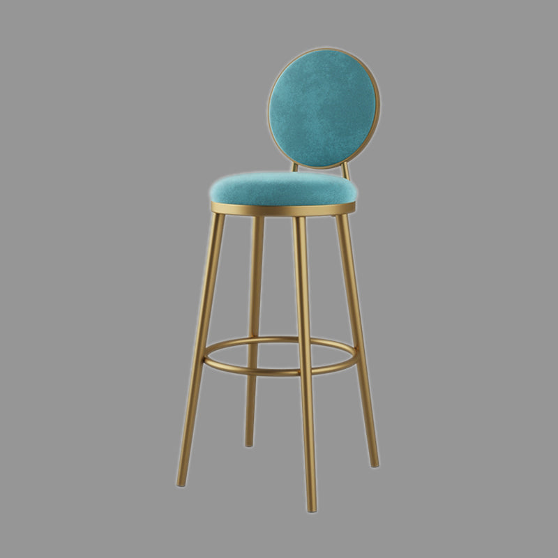 Nordic Design Upholstered Bar Stools for Home Luxury Low Back Round Stools