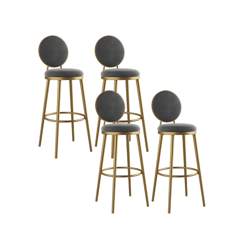 Nordic Design Upholstered Bar Stools for Home Luxury Low Back Round Stools