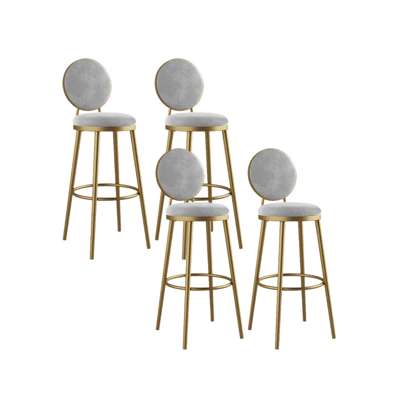 Nordic Design Upholstered Bar Stools for Home Luxury Low Back Round Stools