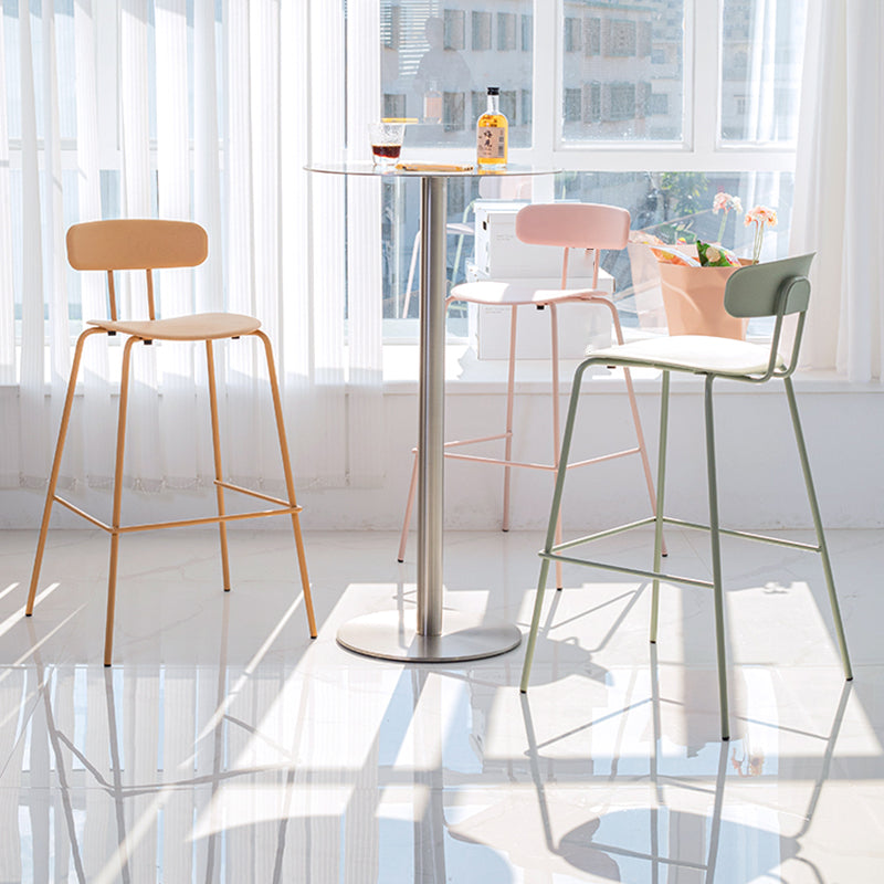 Modern Bar-stool Plastic Counter Bar Stool for Kitchen Bar with Metal Legs