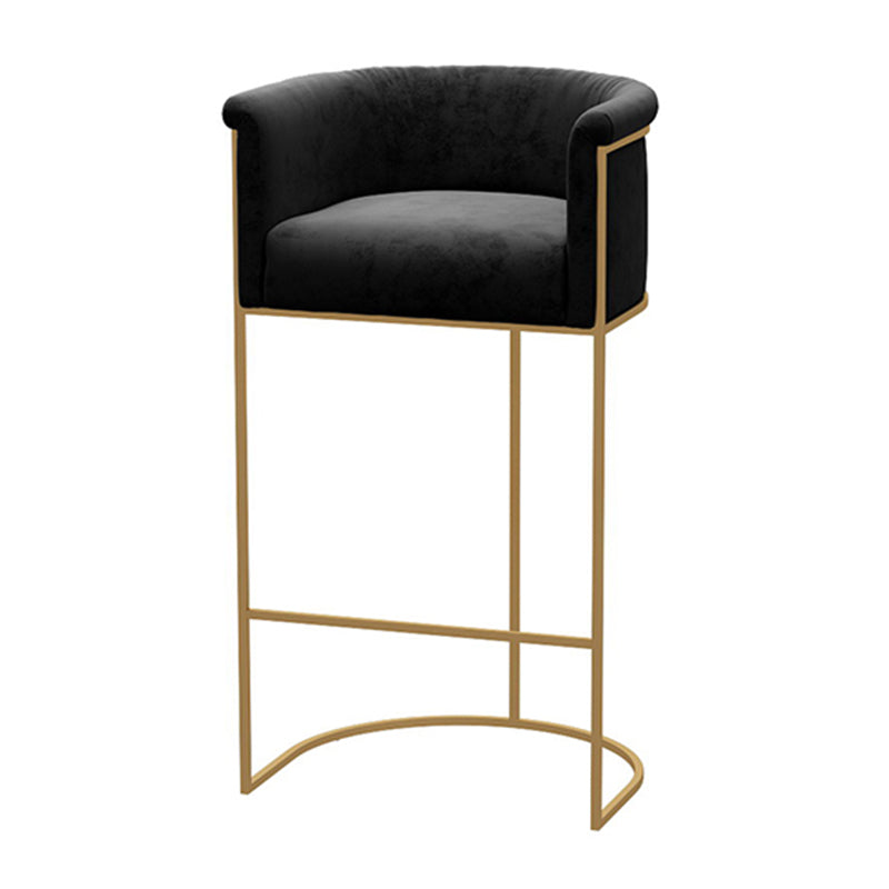 Nordic Design Upholstered Bar Stools for Home Use Luxury Low Back Round Stools