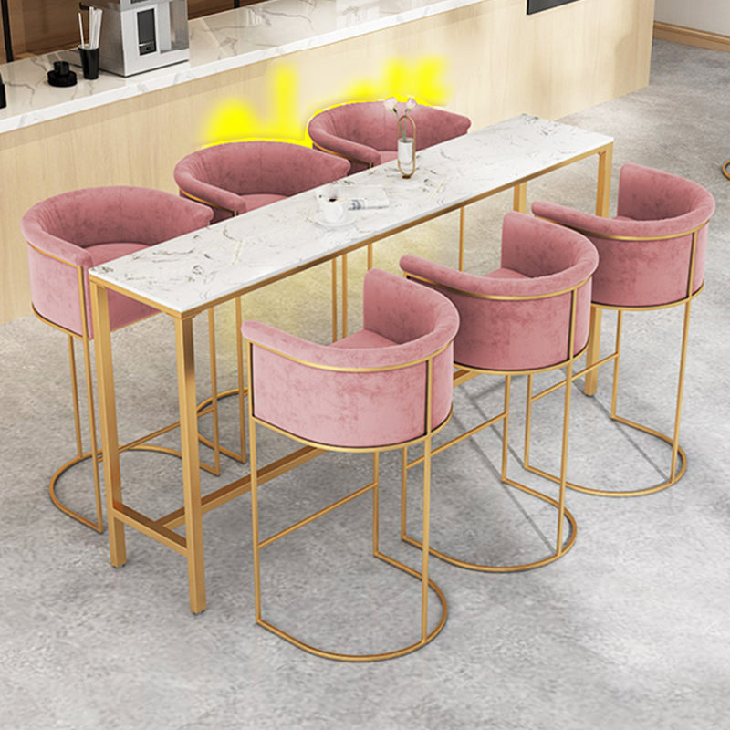 Nordic Design Upholstered Bar Stools for Home Use Luxury Low Back Round Stools