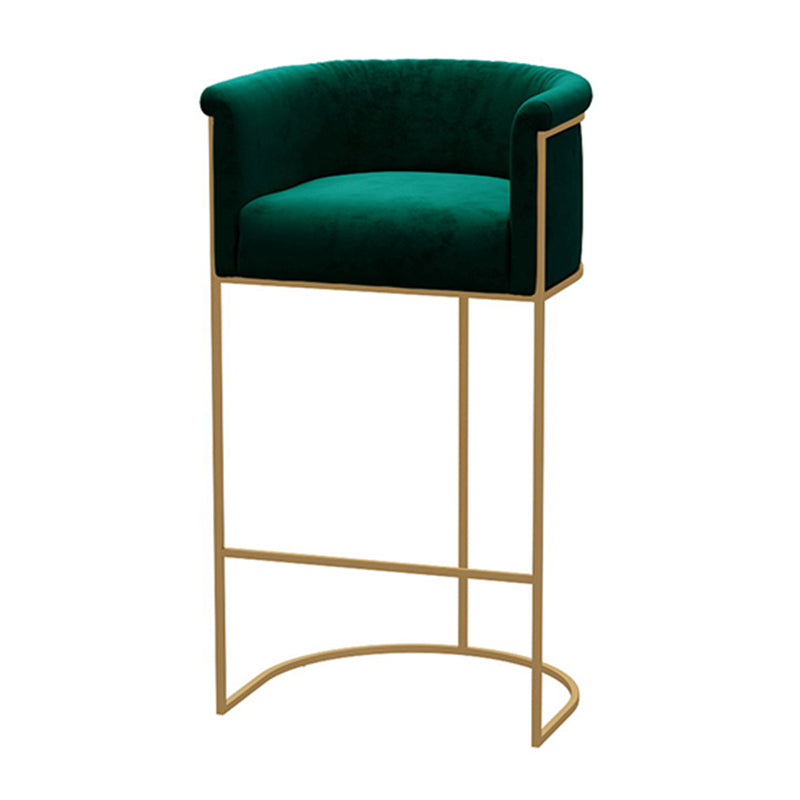 Nordic Design Upholstered Bar Stools for Home Use Luxury Low Back Round Stools