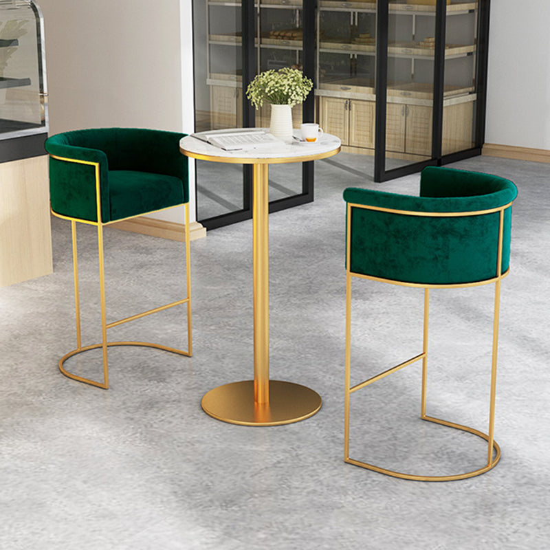 Nordic Design Upholstered Bar Stools for Home Use Luxury Low Back Round Stools