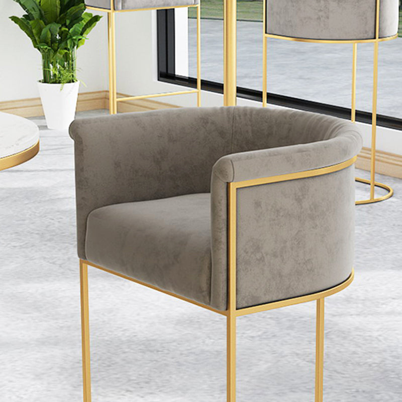 Nordic Design Upholstered Bar Stools for Home Use Luxury Low Back Round Stools