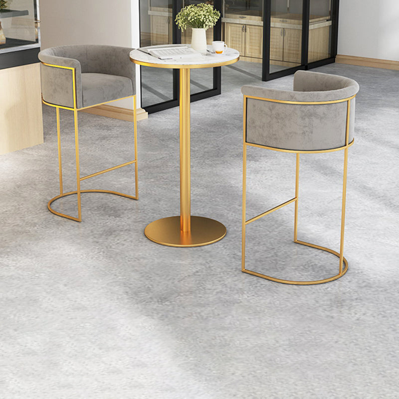 Nordic Design Upholstered Bar Stools for Home Use Luxury Low Back Round Stools