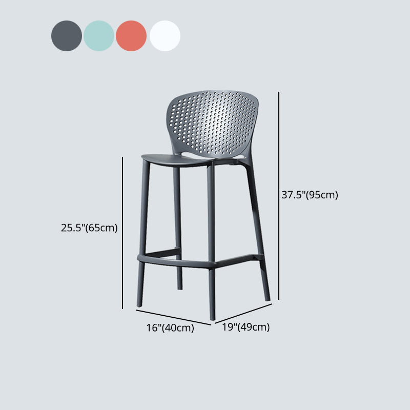 Nordic Style Bar-stool Plastic Counter Bar Stool for Kitchen Bar with Plastic Legs