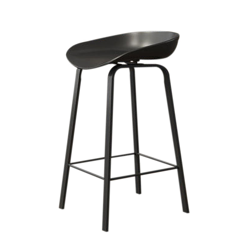 Nordic Design Bucket Low Back Stools for Home Plastic Counter Stool with Metal Legs