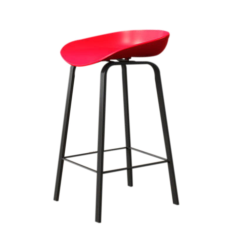 Nordic Design Bucket Low Back Stools for Home Plastic Counter Stool with Metal Legs