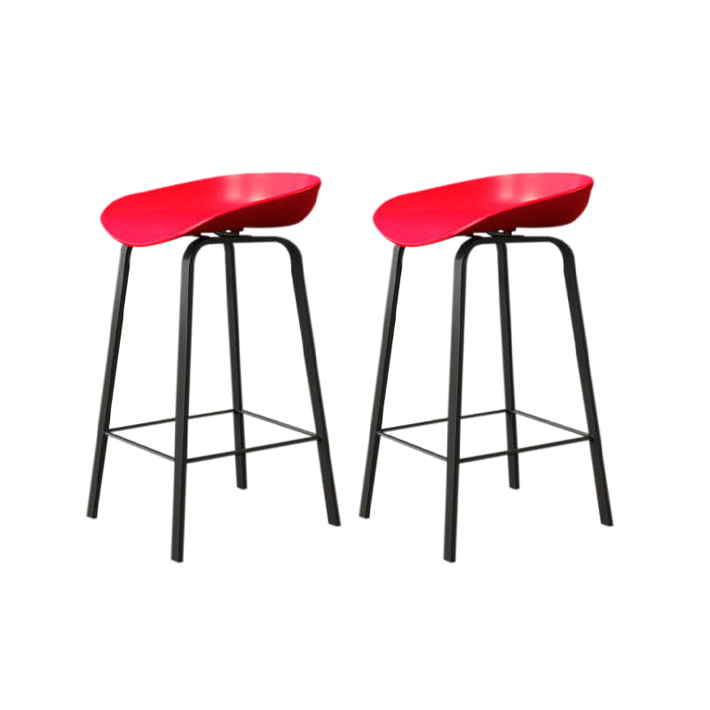 Nordic Design Bucket Low Back Stools for Home Plastic Counter Stool with Metal Legs