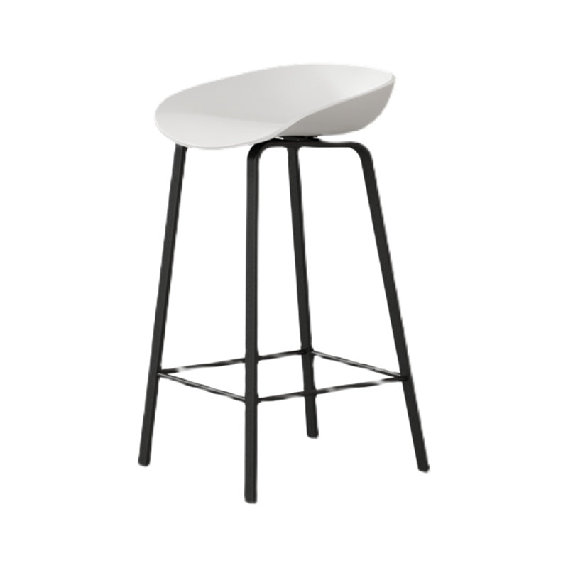 Nordic Design Bucket Low Back Stools for Home Plastic Counter Stool with Metal Legs
