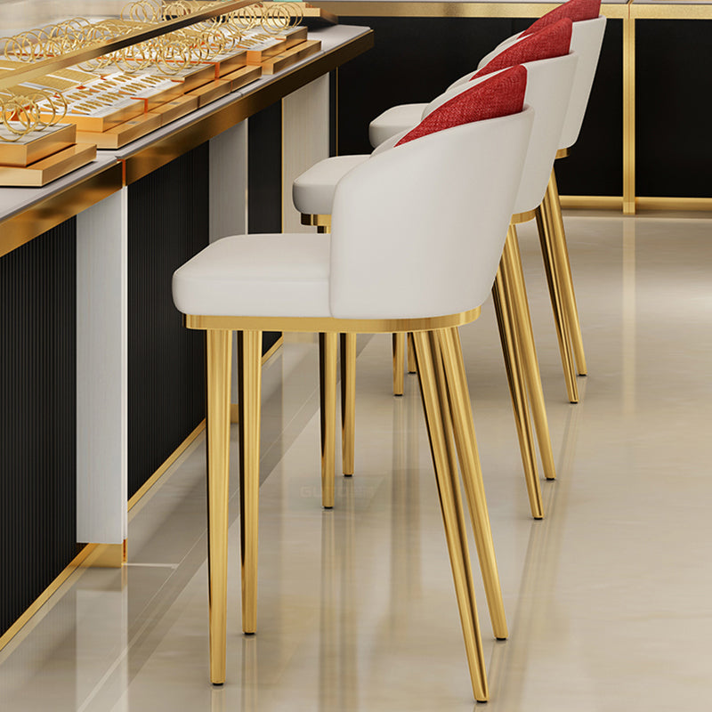 Nordic Design Upholstered Bar Stools for Home Armless Low Back Stools with Cushion