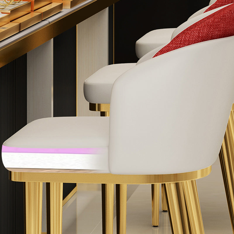 Nordic Design Upholstered Bar Stools for Home Armless Low Back Stools with Cushion