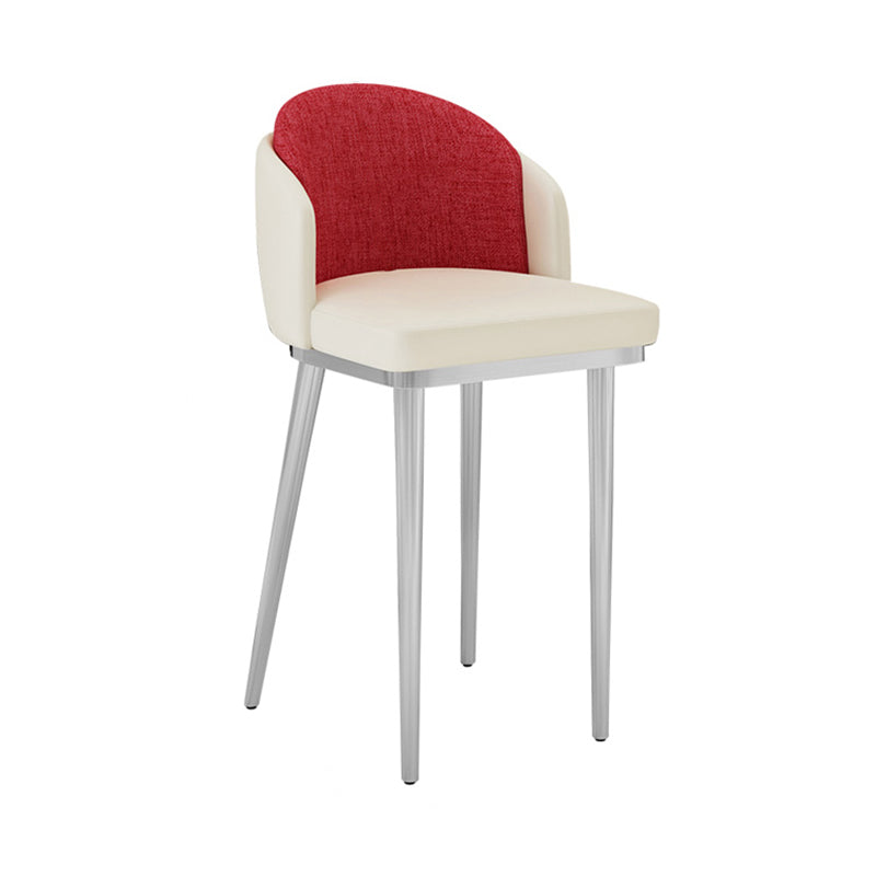 Nordic Design Upholstered Bar Stools for Home Armless Low Back Stools with Cushion
