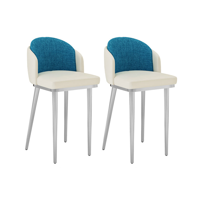Nordic Design Upholstered Bar Stools for Home Armless Low Back Stools with Cushion