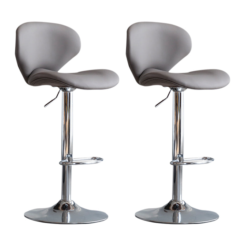 Scandinavian Matte Finish Adjustable Height Swivel Bar Stool Leather Home Stool