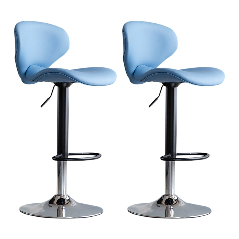Scandinavian Matte Finish Adjustable Height Swivel Bar Stool Leather Home Stool