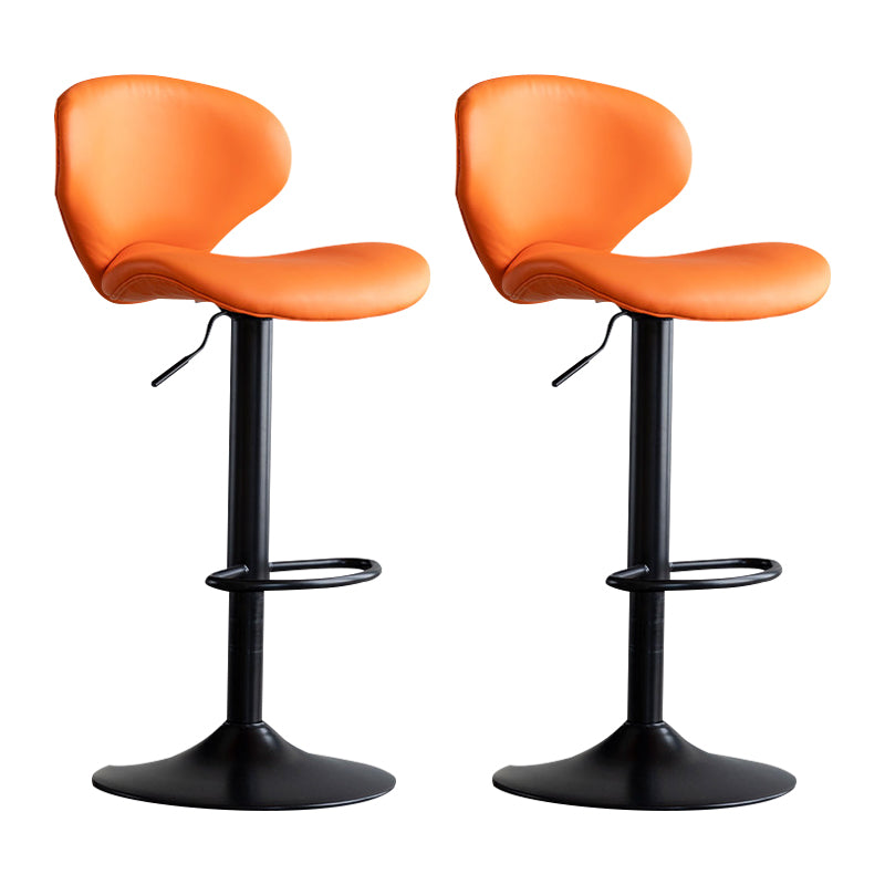Scandinavian Matte Finish Adjustable Height Swivel Bar Stool Leather Home Stool