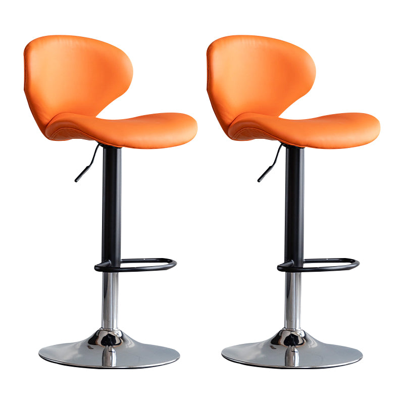 Scandinavian Matte Finish Adjustable Height Swivel Bar Stool Leather Home Stool