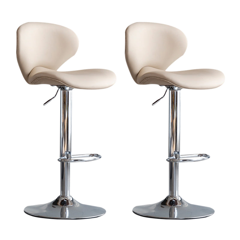 Scandinavian Matte Finish Adjustable Height Swivel Bar Stool Leather Home Stool