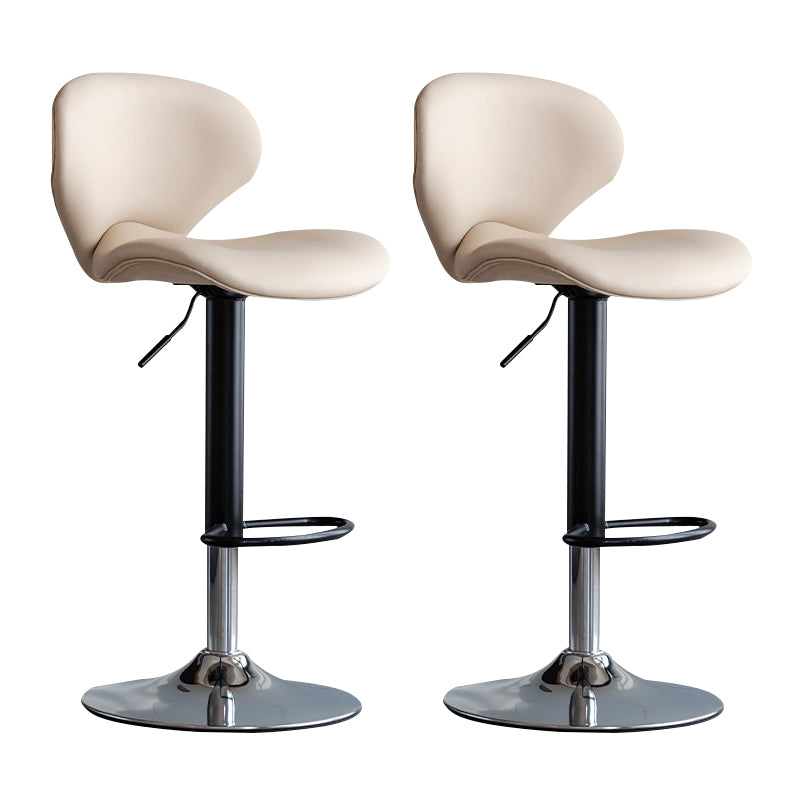 Scandinavian Matte Finish Adjustable Height Swivel Bar Stool Leather Home Stool
