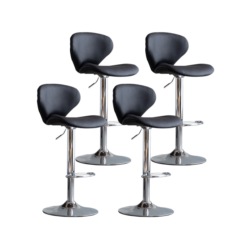 Scandinavian Matte Finish Adjustable Height Swivel Bar Stool Leather Home Stool