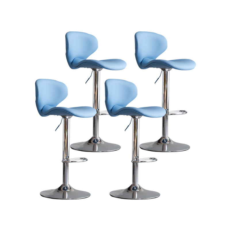 Scandinavian Matte Finish Adjustable Height Swivel Bar Stool Leather Home Stool