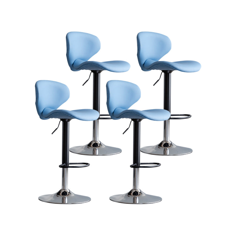 Scandinavian Matte Finish Adjustable Height Swivel Bar Stool Leather Home Stool