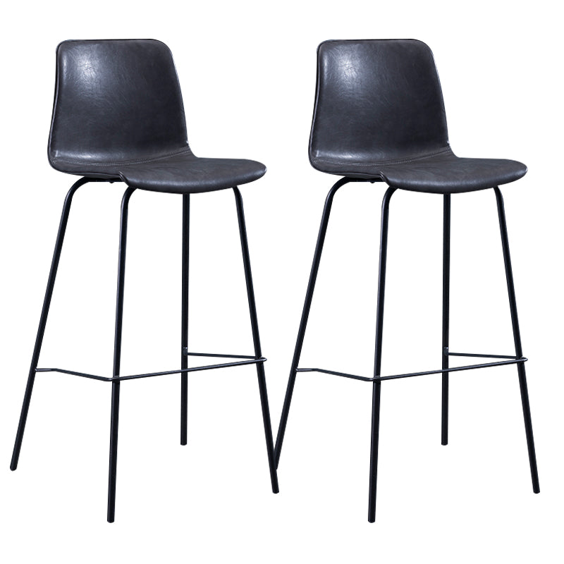 Contemporary Style Bar-stool Leather Counter Bar Stool for Kitchen Bar with Metal Legs